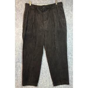 Vintage POLO Ralph Lauren Mens Double Pleat Corduroy 90s 38x30 Brown Pants